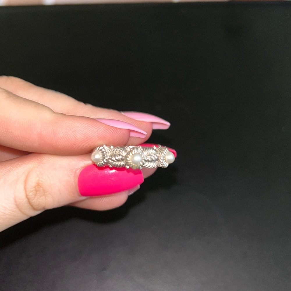 💍Vintage Sterling Silver, Pearl Ring